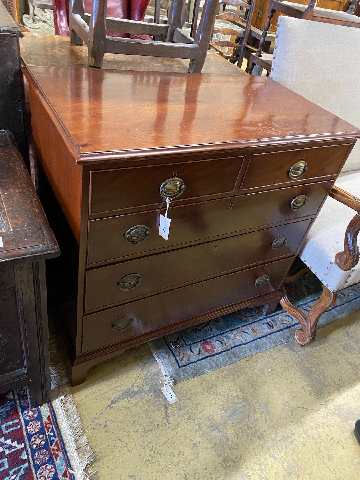 A George IV mahogany chest, width 94cm, depth 51cm, height 91cm